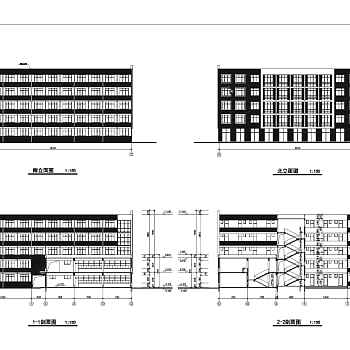 某五层中学食堂建筑设计施工图3D模型