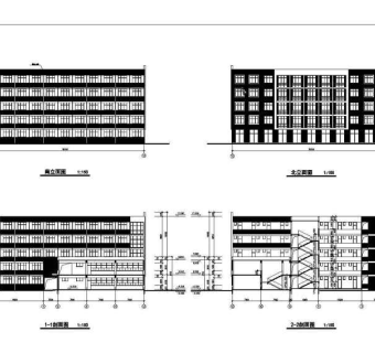 某五层中学食堂建筑设计施工图3D模型