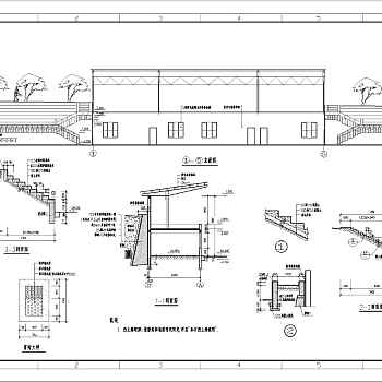 某露天体育场主席台建筑、结构设计施工图3D模型