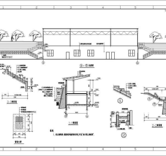 某露天体育场主席台建筑、结构设计施工图3D模型