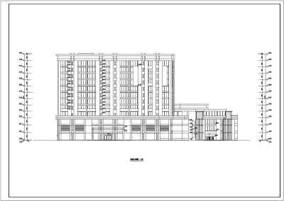 湘潭市某地十二层框架结构综合酒店公寓建筑设计施工图纸