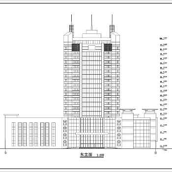 某地区21层框架结构酒店建筑设计方案图