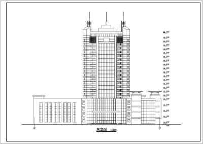 某地区21层框架结构酒店建筑设计方案图