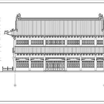 某地多层框架结构仿古建筑设计施工图纸3D模型