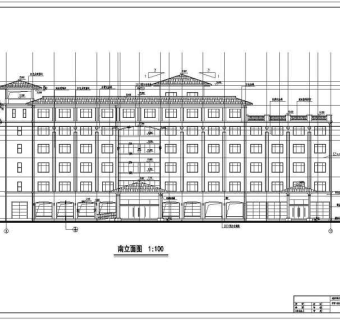 某地区6层框架结构酒店建筑设计方案图