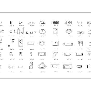 建筑CAD常用千种图块之浴室用品