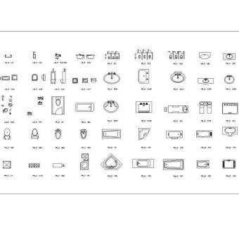建筑CAD常用千种图块之浴室用品