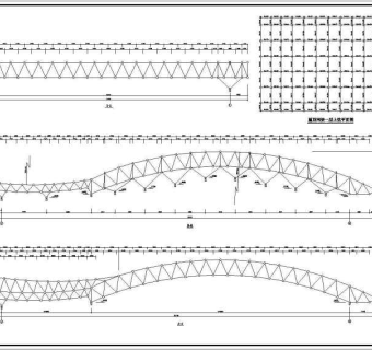 某大学体育馆屋顶网架结构设计施工图