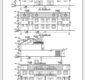 某地区二层框架结构别墅建筑设计施工图（带阁楼）