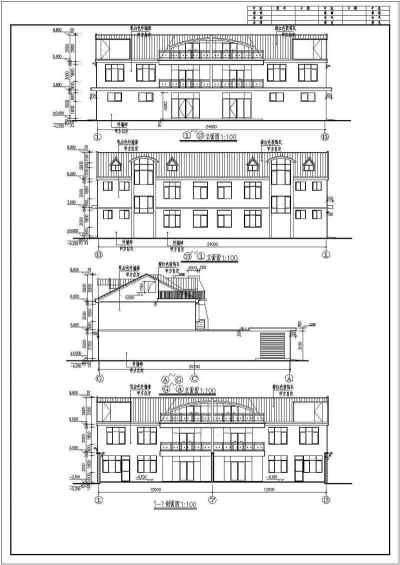 某地区二层框架结构别墅建筑设计施工图（带阁楼）