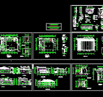 二层食堂建筑设计3D模型