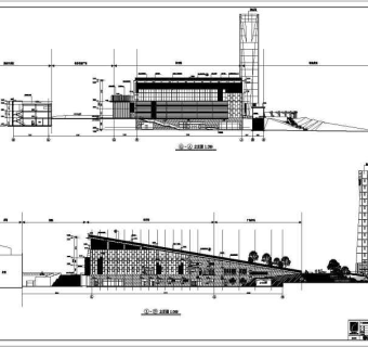 【广东】某三层乙级体育馆建筑及结构设计施工图（含水暖电）