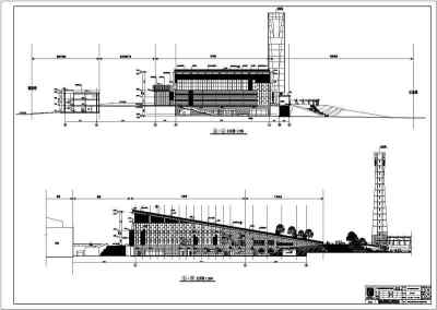 【广东】某三层乙级体育馆建筑及结构设计施工图（含水暖电）