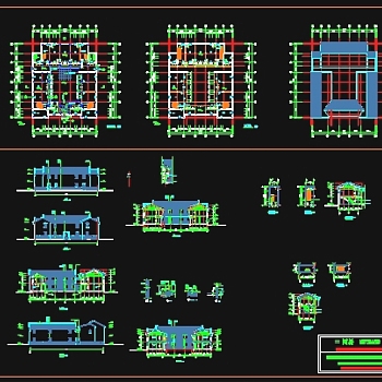 仿古建筑施工图3D模型