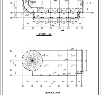 西班牙风格售楼处建筑设计施工CAD图纸