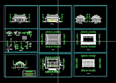 仿古建筑大殿建施图3D模型