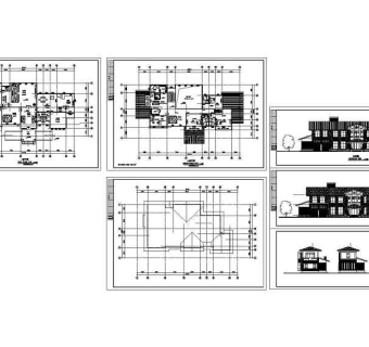 856平两层独立豪华别墅建筑方案设计图3D模型