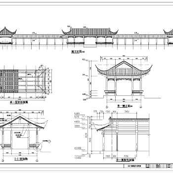 北方某地多个古建连廊建筑方案设计图3D模型