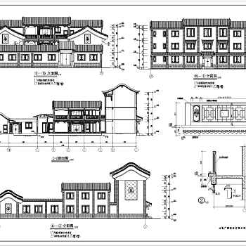 北京某二层仿古四合院餐饮楼建筑设计施工图3D模型