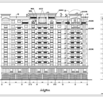 钢筋混凝土商住楼建筑设计CAD施工图纸