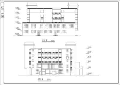 某中学综合楼及宿舍建筑设计cad方案图