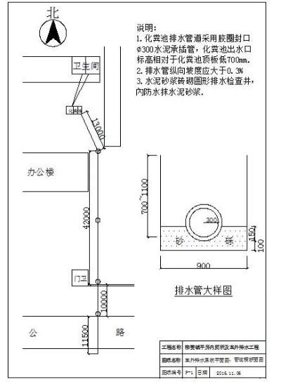 厕所化粪池排水cad图纸