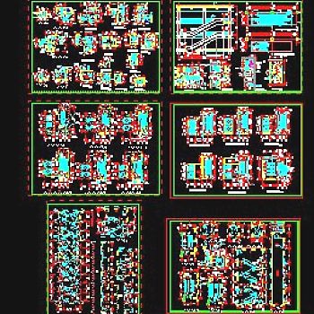 楼电梯、自动扶梯、厨房、卫生间放大平面3D模型