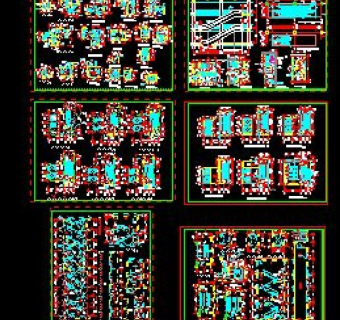 楼电梯、自动扶梯、厨房、卫生间放大平面3D模型