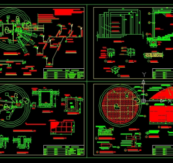 一个水帘喷泉水景小品全套施工图