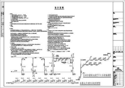 某地大空间厂房高空水炮系统给排水及消防施工图