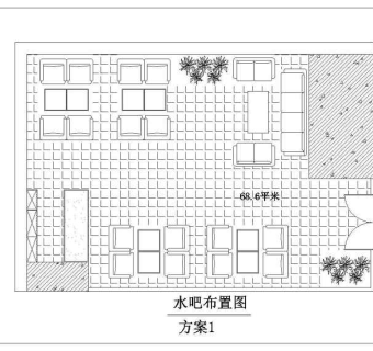西堤岛咖啡店室内装修施工图附效果图