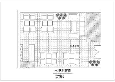 西堤岛咖啡店室内装修施工图附效果图