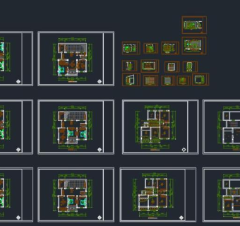 某地区一套复式楼设计装修方案cad图
