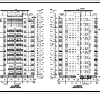 江西省某地一梯二户小高层住宅楼施工图