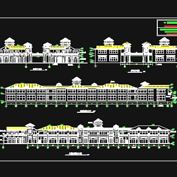 商业街建筑立面3D模型