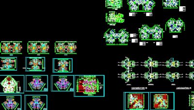 高层住宅平面户型方案集合3D模型