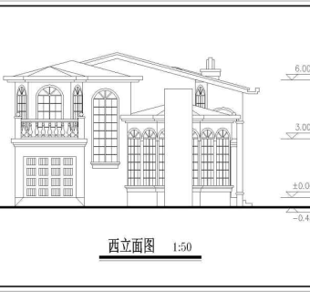 二层别墅楼建筑设计CAD施工图纸