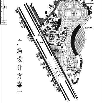 某广场景观规划设计总平面布置方案图3D模型