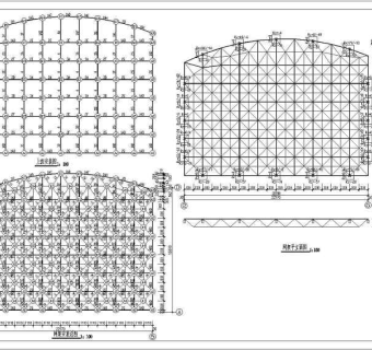 山东某中学教学楼屋顶网架工程施工图
