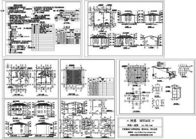 小别墅全套建筑图3D模型