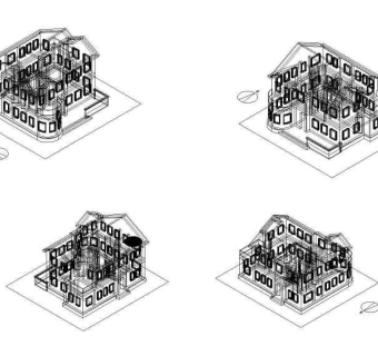 二层小户型别墅三维图3D模型