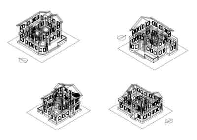 二层小户型别墅三维图3D模型