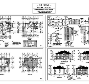 小别墅建筑施工图3D模型