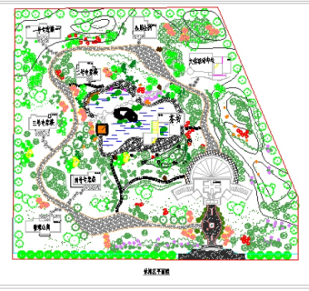 某休闲区园林规划平面图3D模型