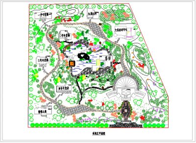 某休闲区园林规划平面图3D模型