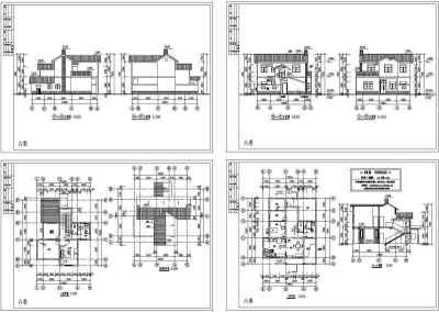 农村别墅施工图3D模型