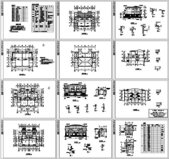 美式小别墅建筑施工图