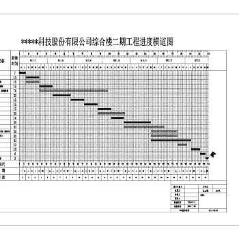 综合楼工程施工进度横道图网络图CAD版