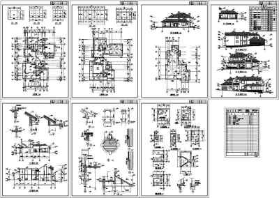 上海某二层别墅建筑施工图