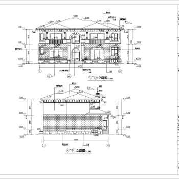 某农村二层坡屋面别墅建筑设计施工图